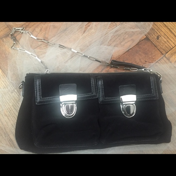 BANANA REPUBLIC SUEDE EDGY BUCKLE BAGUETTE Handbag